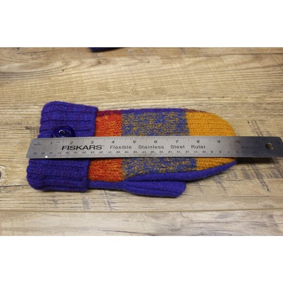 Handmade Wool Sweater‎ Mittens Women’s Size Fleece Lined Upcycled Winter Gloves - Picture 9 of 10